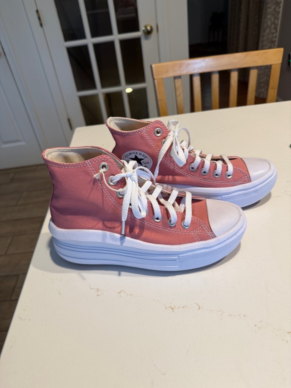 Converse Pink High Top Platform Sneakers